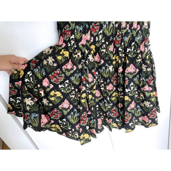 NWT Agua Bendita Caramelo Magdalena Night Cotton Mini Dress Black Floral Print M - Picture 12 of 12